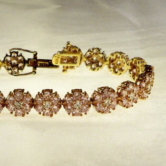 New Pink Cubic Zirconias RoseGold DESIGNER Bracelet